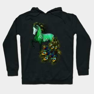 Wonderful fantasy horse with peacock feathers Hoodie